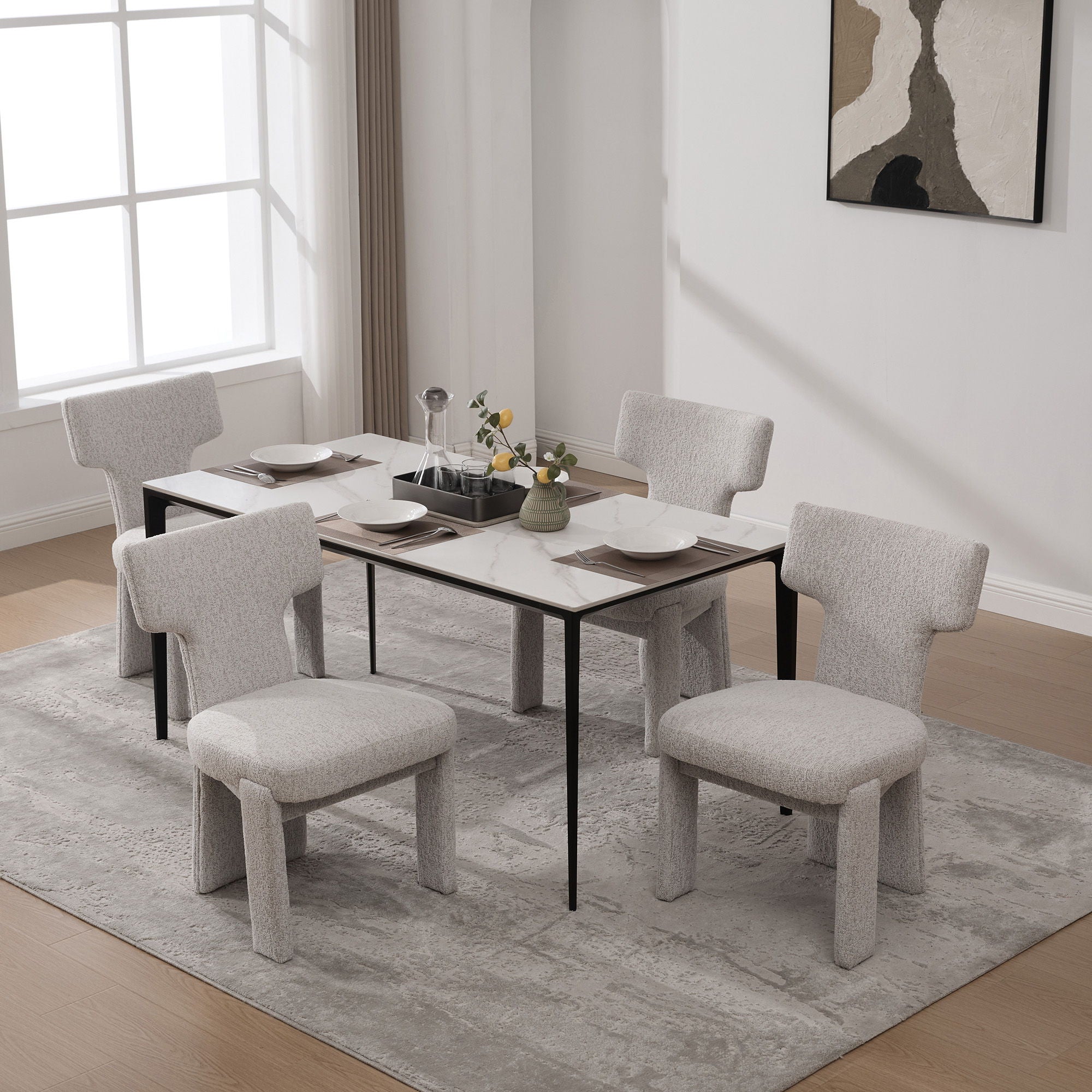 Armless Curved Back Accent Chairs