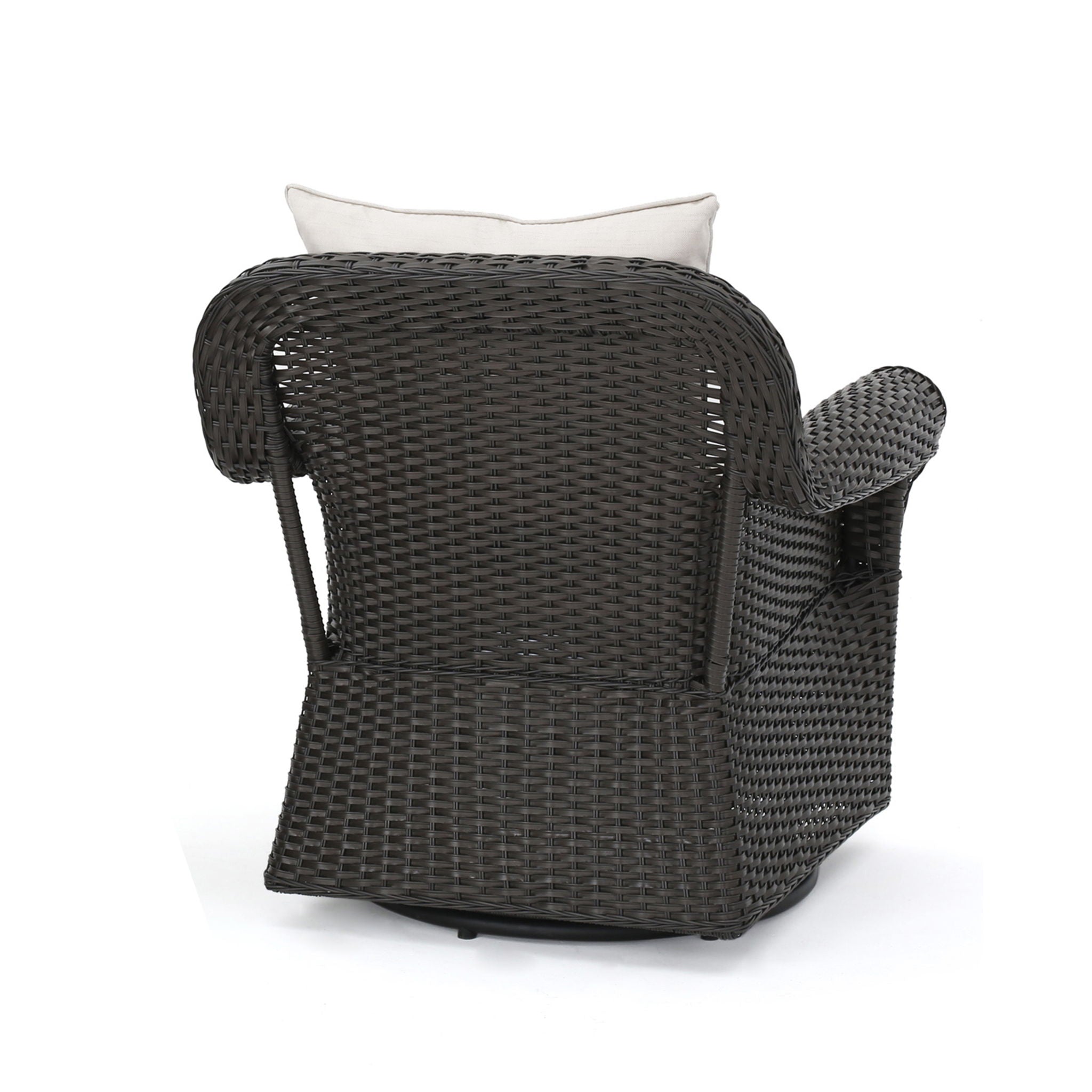 Amaya - Outdoor Swivel Rocker Chair With Water Resistant Cushions - Brown / Beige