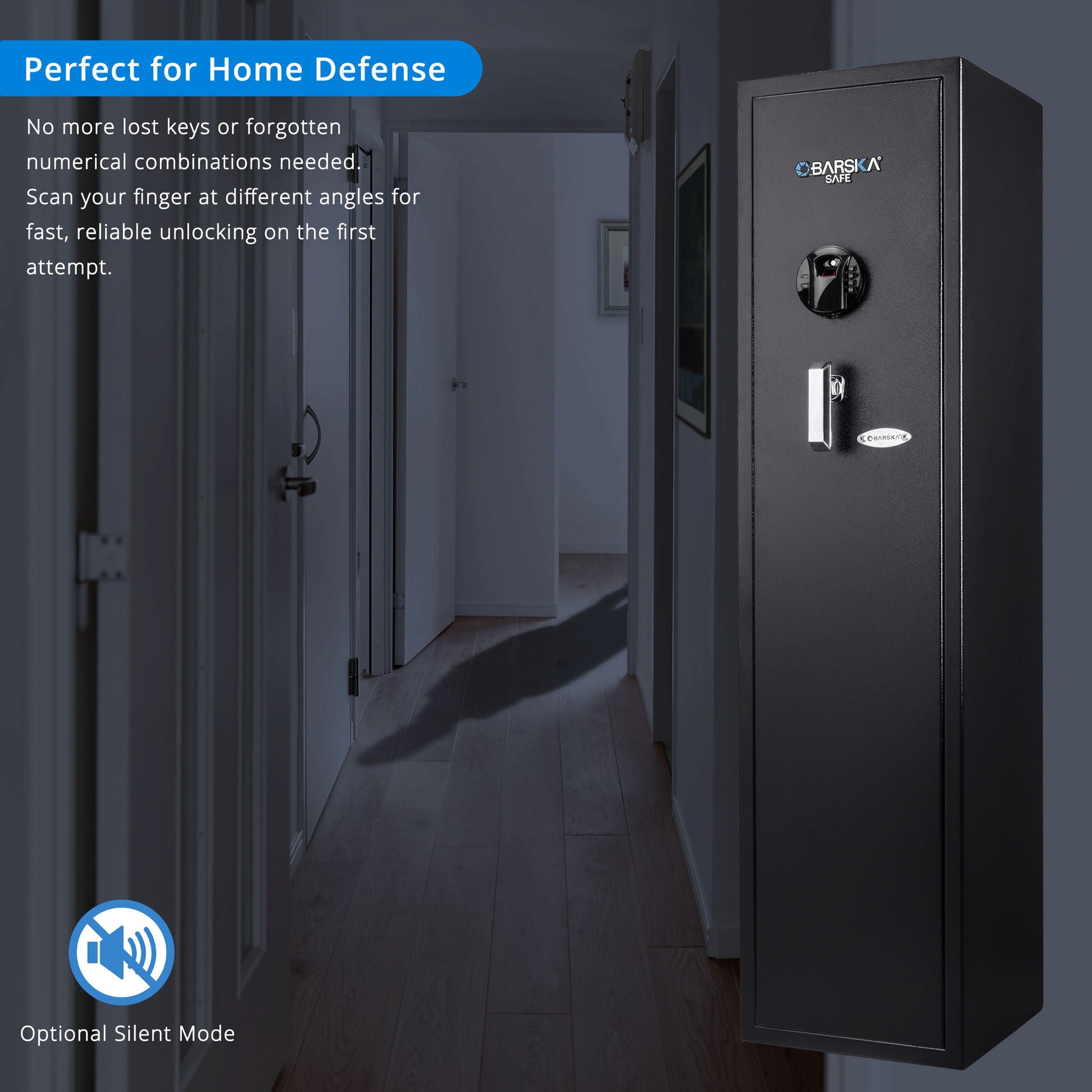 4.33 Cu Ft Biometric Keypad Rifle Safe - Black