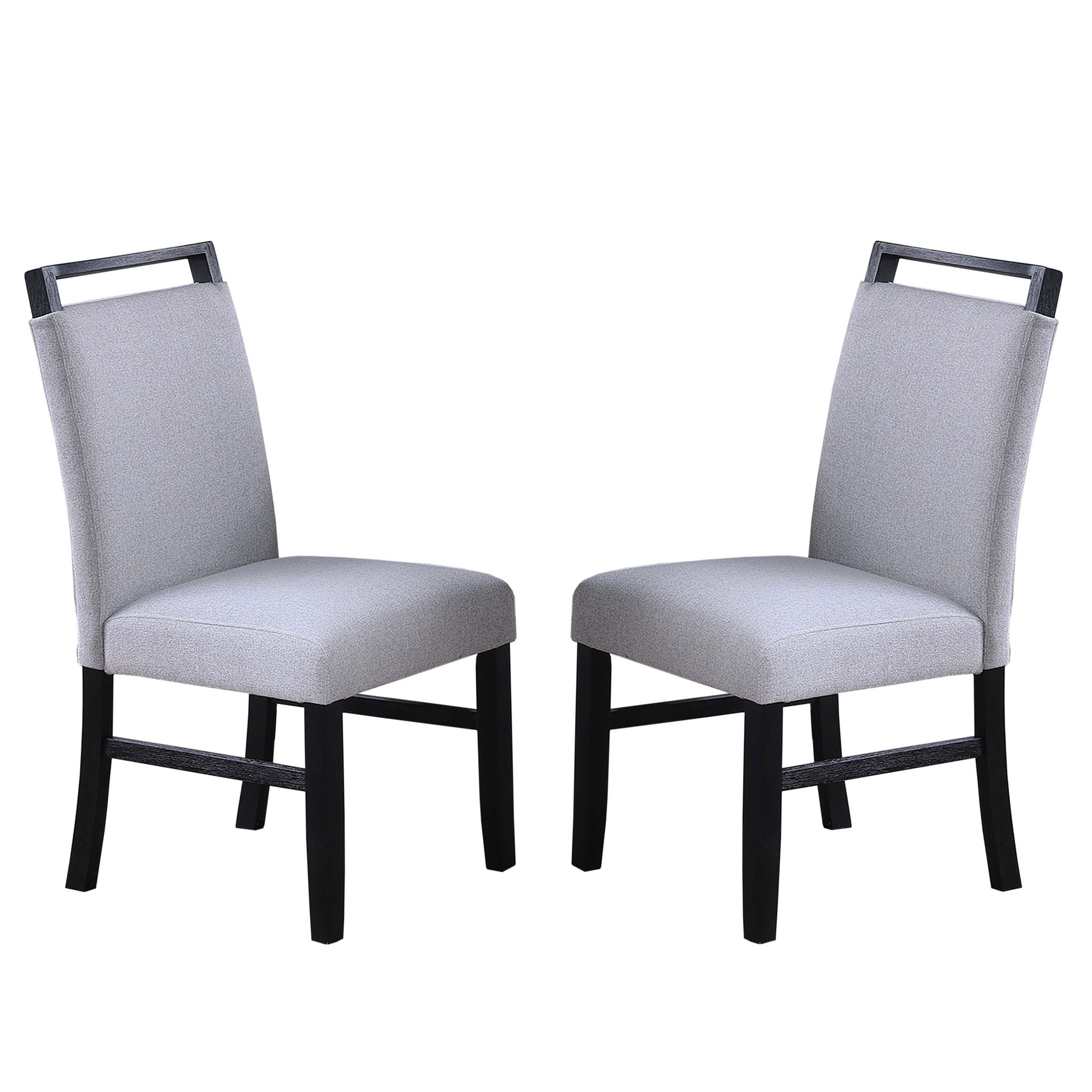 Dining Chairs With Handle Upper Backrest (Set of 2) - Charcoal
