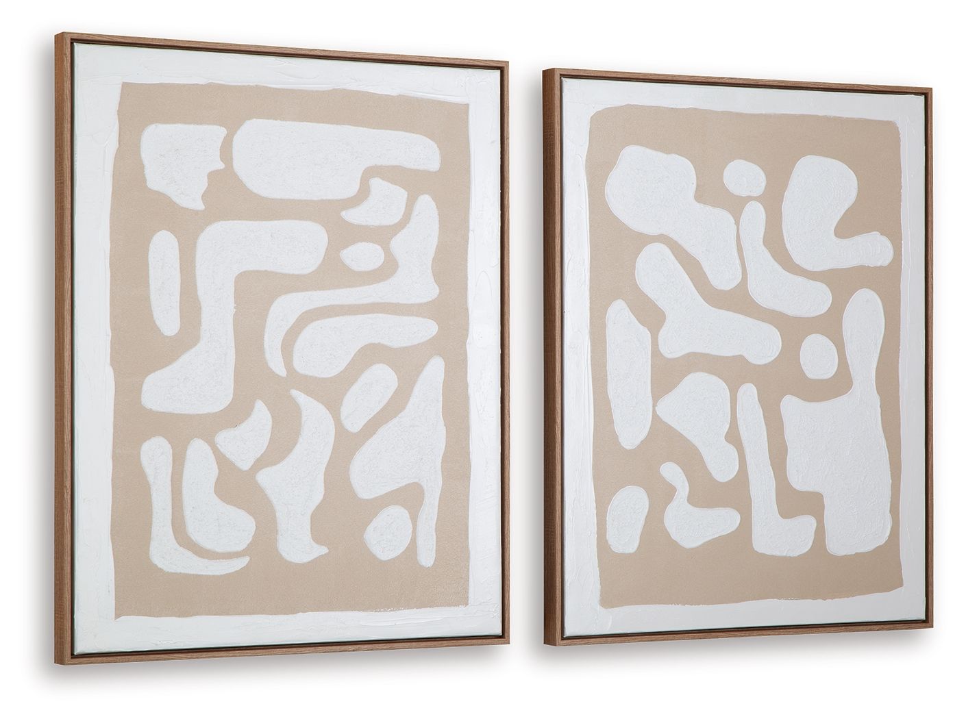 Waldett - Wall Art Set (Set of 2) - Beige / White