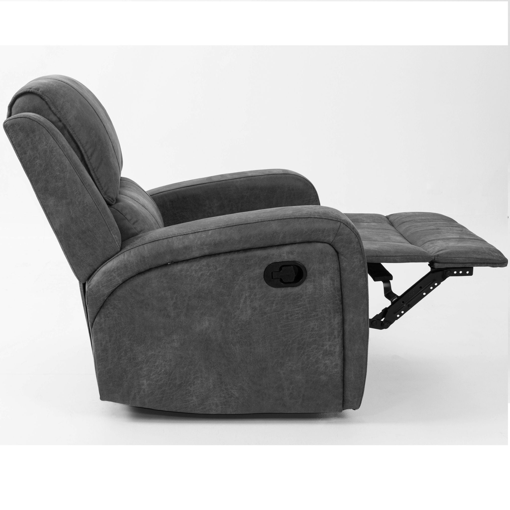 Modern Style Manual Recliner With Square Arms And Tufted Design
