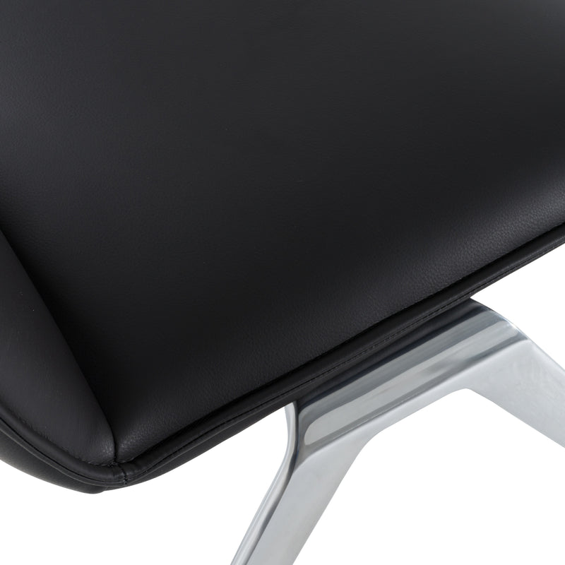 Modrest Cedric - Modern Black Vegan Leather Accent Chair