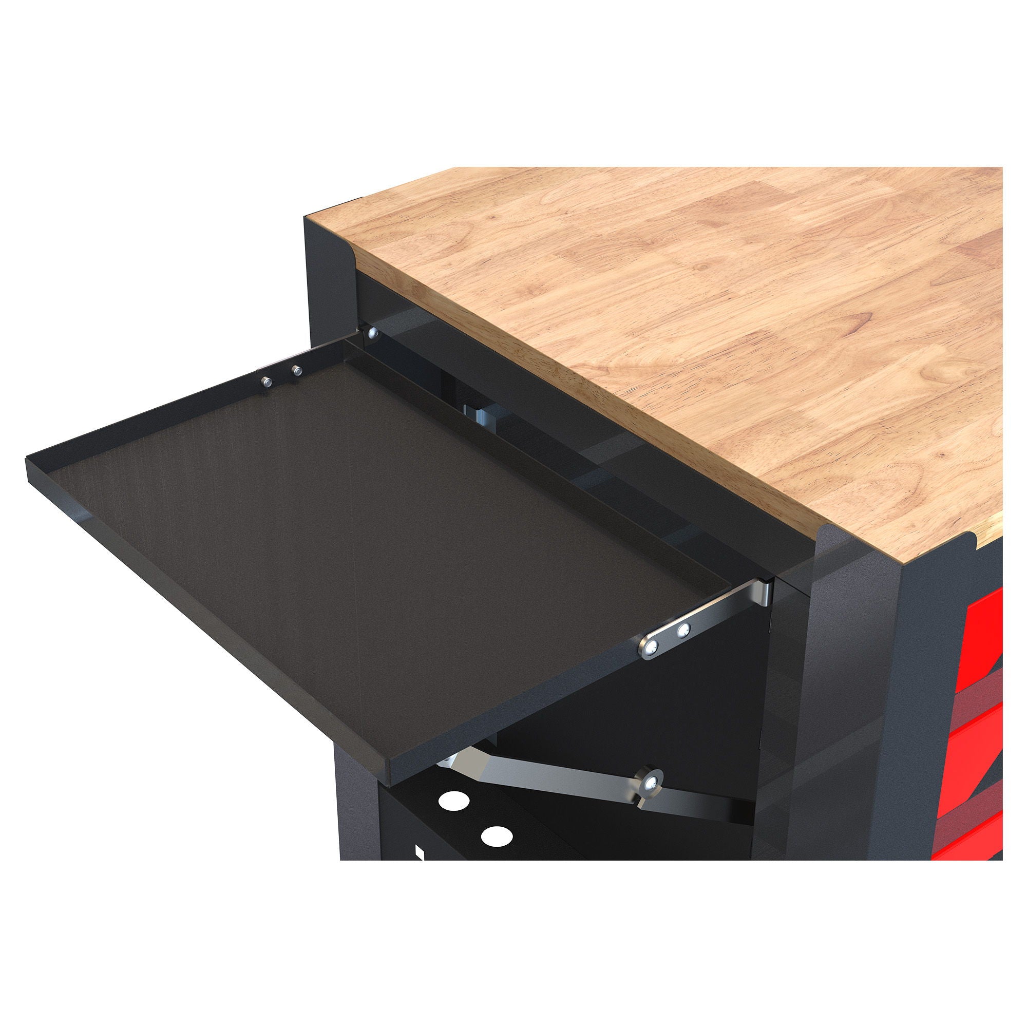 4 Drawers Multifunctional Tool Cart With Wheels And Wooden Top