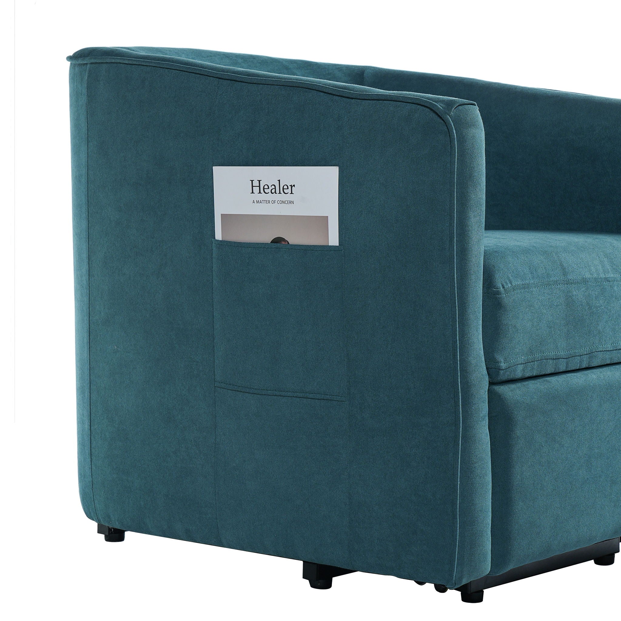 Power Lift Recliner Barrel Shape Reclining Chair With Footrest And Side Pocket