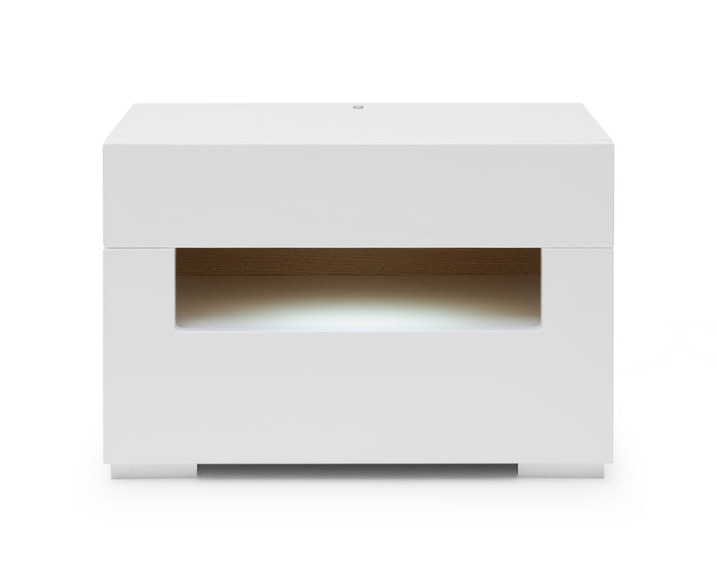 Ceres Modern White Lacquer Nightstand