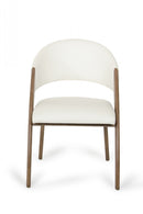 Modrest Lucas Mid-Century Cream & Walnut Dining Chair
