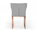 Modrest Chadwick Modern Grey Velvet & Rosegold Dining Chair
