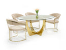 Modrest Chambers - Glass & Gold Dining Table