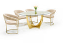 Modrest Chambers - Glass & Gold Dining Table