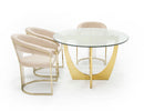 Modrest Chambers - Glass & Gold Dining Table