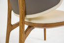 Modrest Chance - Contemporary Cream and Brown Leatherette Walnut Dining Chair