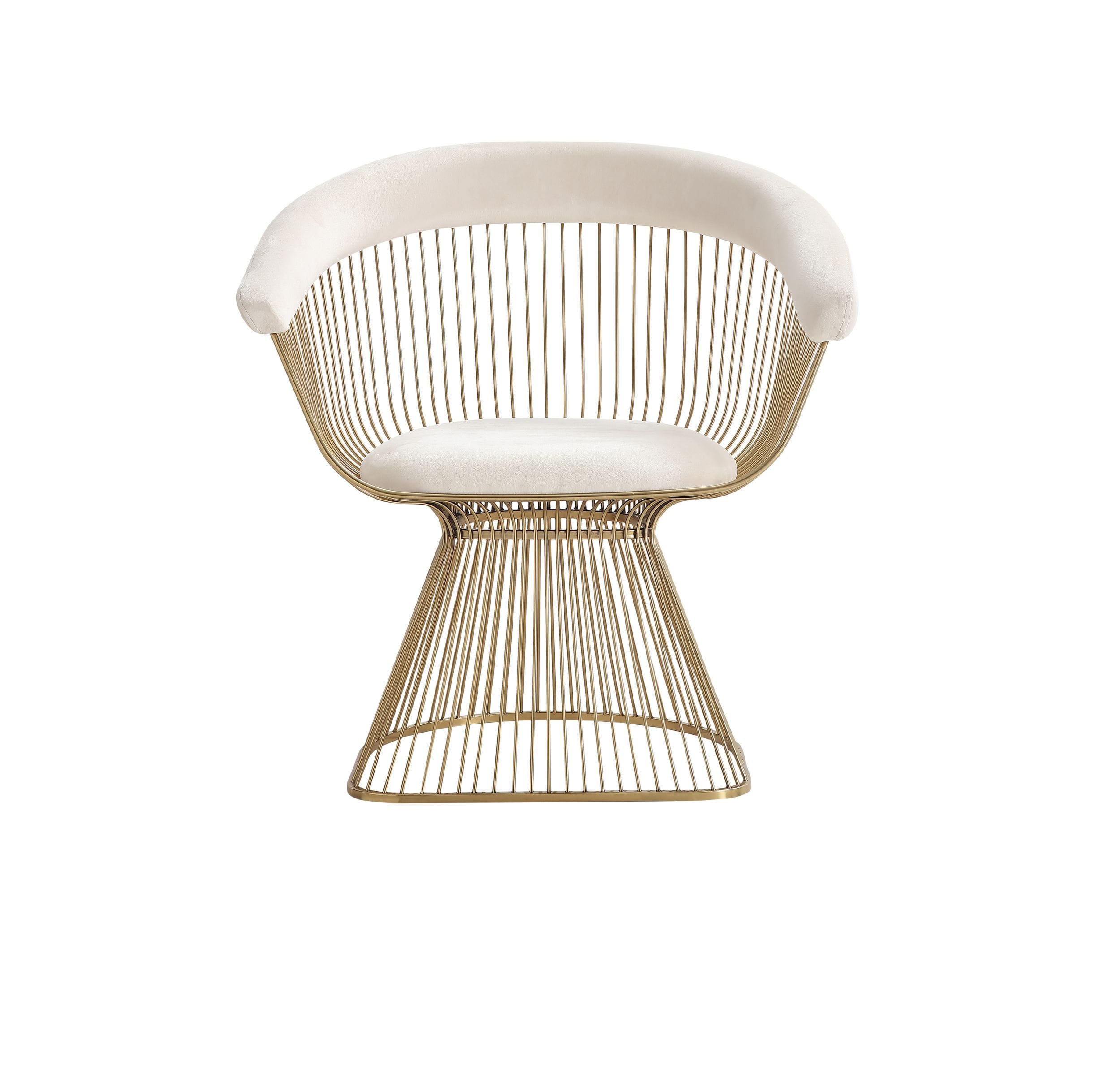 Modrest Chandler - Modern Beige Velvet & Gold Dining Chair