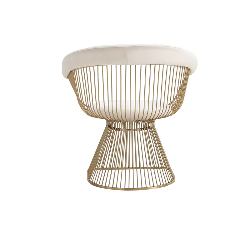 Modrest Chandler - Modern Beige Velvet & Gold Dining Chair