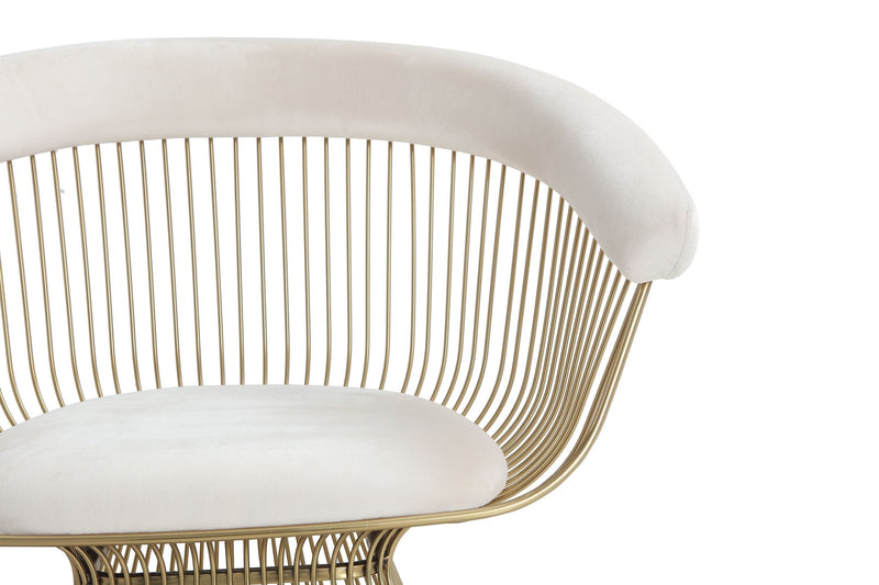 Modrest Chandler - Modern Beige Velvet & Gold Dining Chair