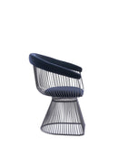 Modrest Chandler - Modern Black Velvet & Black Stainless Steel Dining Chair