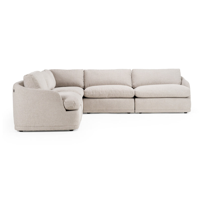 Divani Casa Chantry - Modern Grey Sand Fabric Sectional Sofa