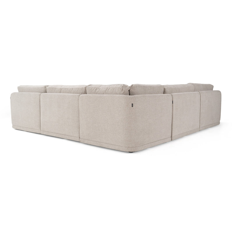 Divani Casa Chantry - Modern Grey Sand Fabric Sectional Sofa