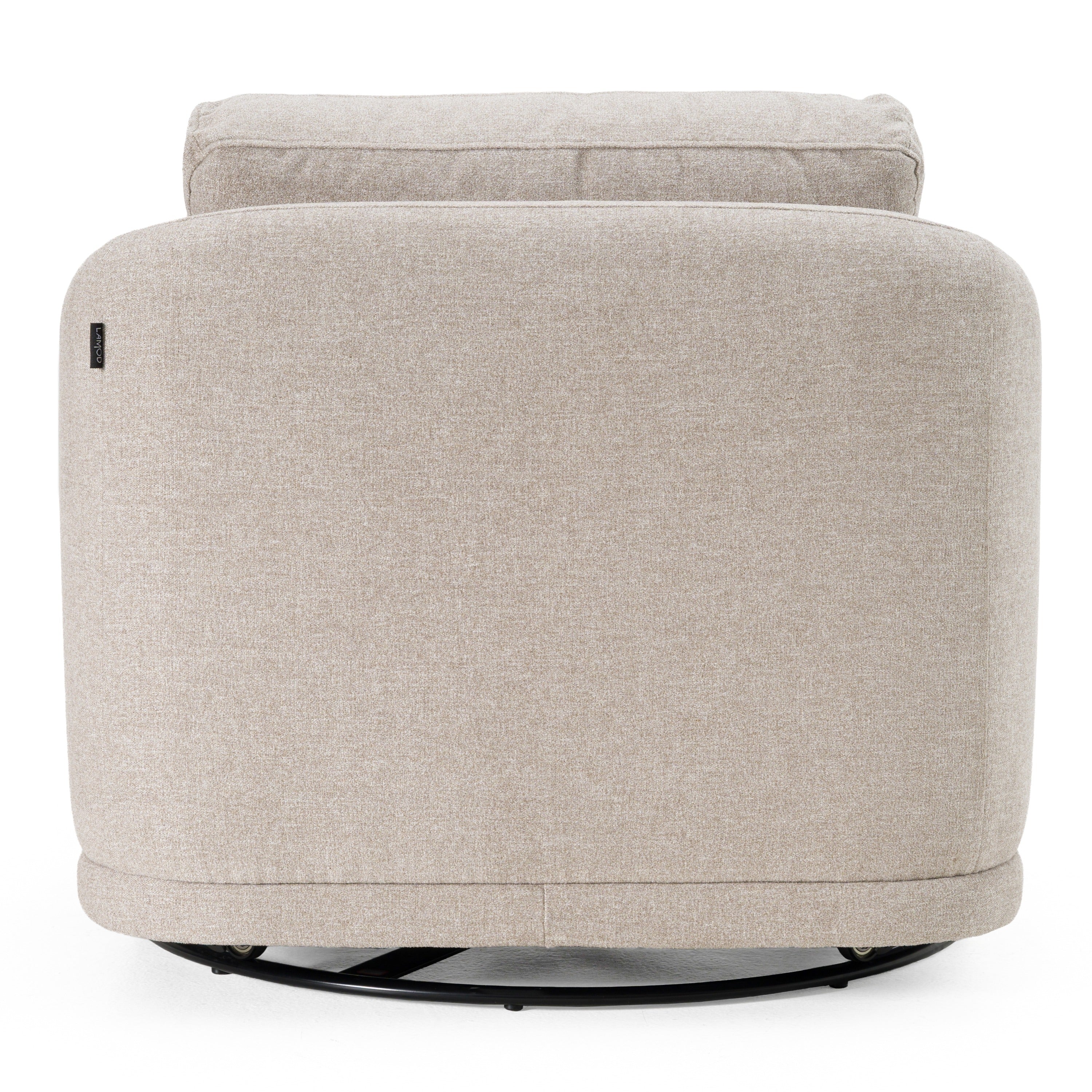 Divani Casa Chantry - Modern Grey Sand Fabric Swivel Accent Chair