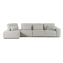 Divani Casa Chapel - Modern Light Grey Fabric Sectional Sofa + Ottoman