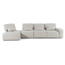 Divani Casa Chapel - Modern Light Grey Fabric Sectional Sofa + Ottoman