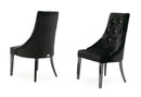 A&X Charlotte - Black Velour Dining Chair (Set of 2)
