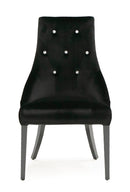 A&X Charlotte - Black Velour Dining Chair (Set of 2)