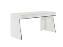 Modrest Chelsey- Modern White and Stainless Steel Desk