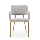 Modrest Childers - Modern Grey Fabric + Antique Brass Dining Chair