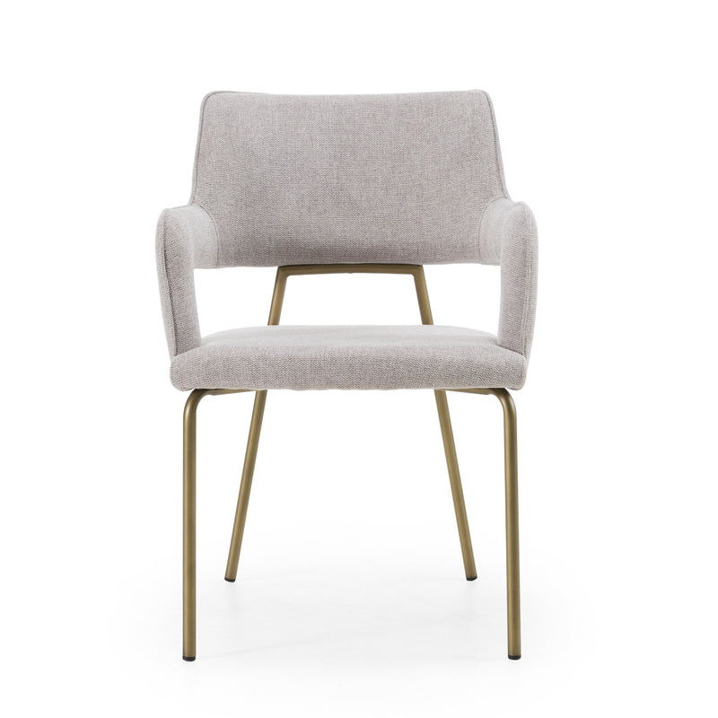 Modrest Childers - Modern Grey Fabric + Antique Brass Dining Chair
