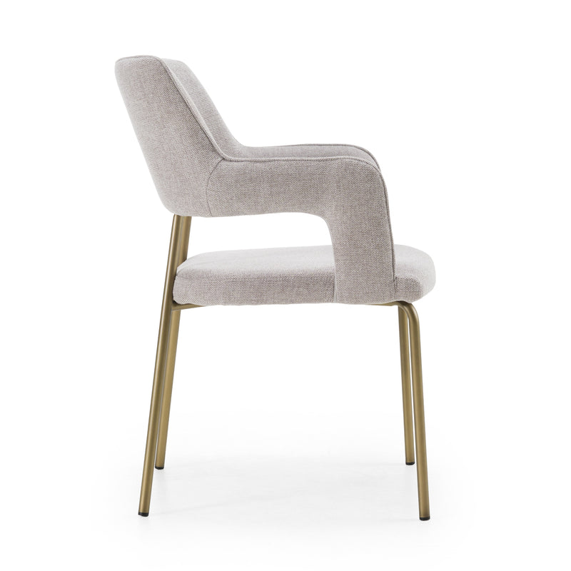 Modrest Childers - Modern Grey Fabric + Antique Brass Dining Chair