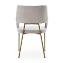 Modrest Childers - Modern Grey Fabric + Antique Brass Dining Chair