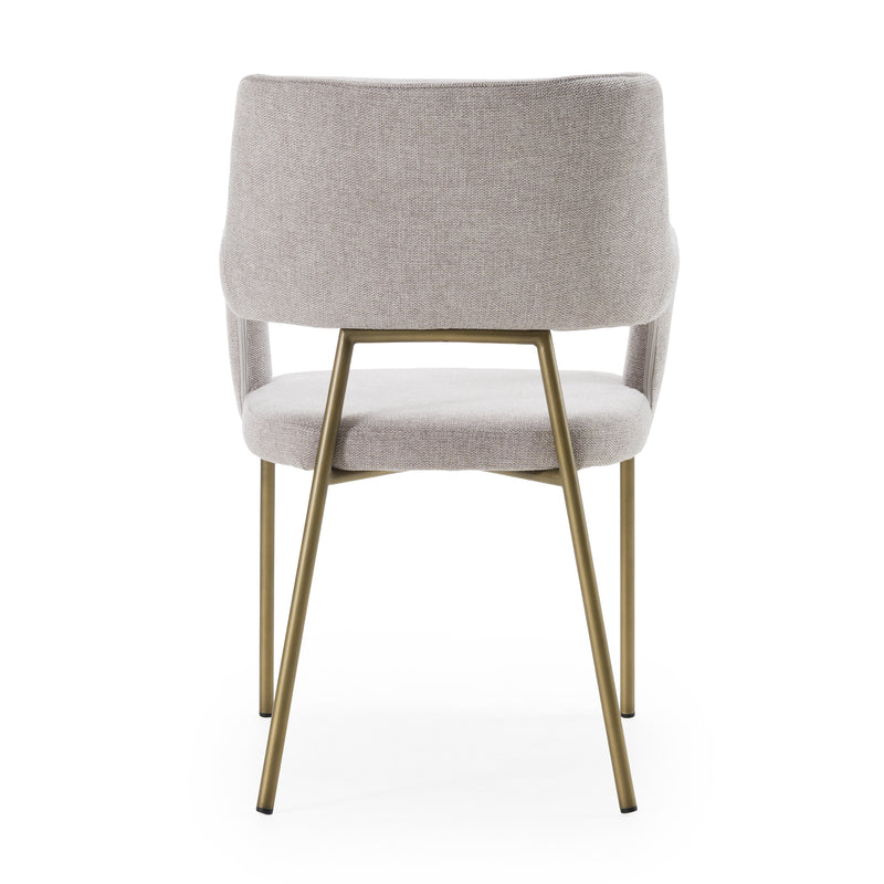 Modrest Childers - Modern Grey Fabric + Antique Brass Dining Chair