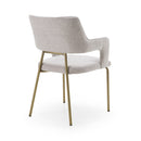 Modrest Childers - Modern Grey Fabric + Antique Brass Dining Chair
