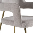 Modrest Childers - Modern Grey Fabric + Antique Brass Dining Chair
