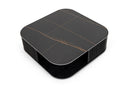 Modrest Chip - Modern Black Ceramic + Black Ash Square Coffee Table