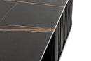 Modrest Chip - Modern Black Ceramic + Black Ash Square Coffee Table