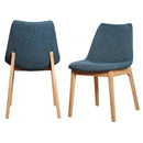 Modrest Chrissy - Modern Blue Fabric Dining Chair (Set of 2)