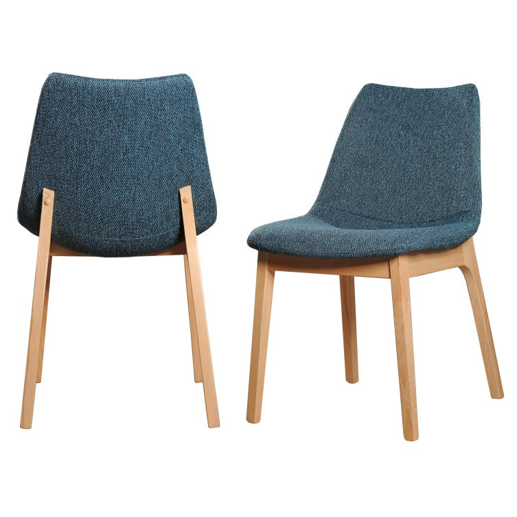 Modrest Chrissy - Modern Blue Fabric Dining Chair (Set of 2)