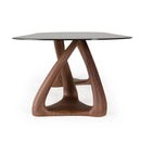 Modrest Christy - Mid-Century Modern Grey Glass + Walnut Oval Dining Table