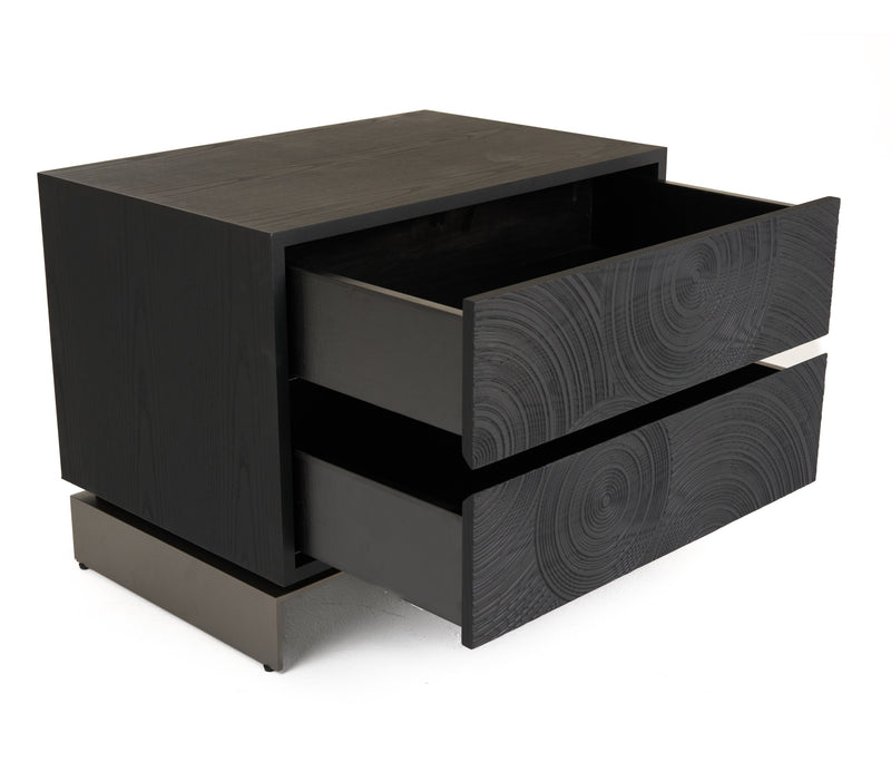 Lamod Cirque - Modern Black Ash Nightstand