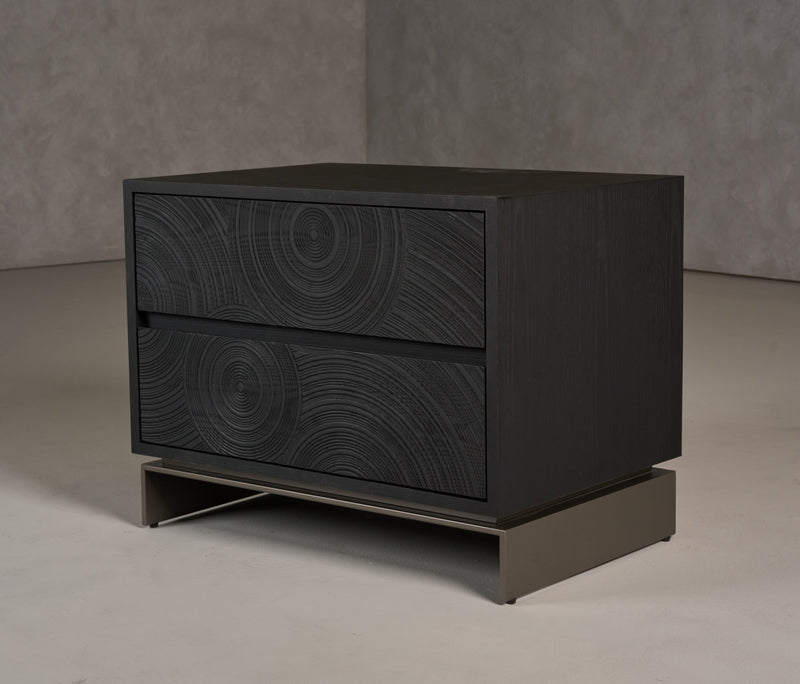 Lamod Cirque - Modern Black Ash Nightstand