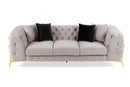 Divani Casa Clarice - Transitional Light Beige Velvet Sofa