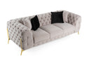 Divani Casa Clarice - Transitional Light Beige Velvet Sofa