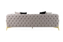 Divani Casa Clarice - Transitional Light Beige Velvet Sofa