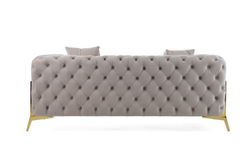 Divani Casa Clarice - Transitional Light Beige Velvet Loveseat