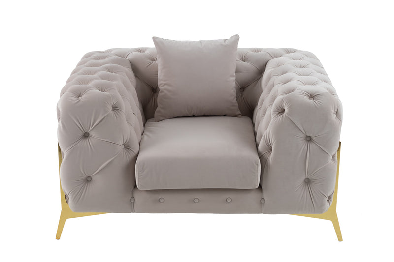 Divani Casa Clarice - Transitional Light Beige Velvet Chair