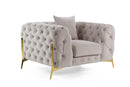 Divani Casa Clarice - Transitional Light Beige Velvet Chair