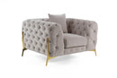 Divani Casa Clarice - Transitional Light Beige Velvet Chair