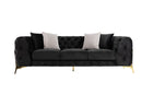 Divani Casa Clarice - Transitional Black Velvet Sofa